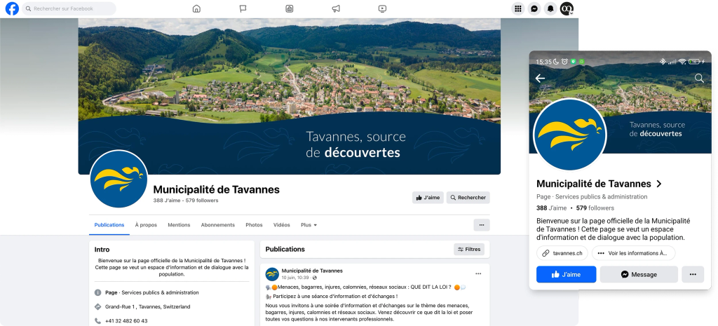 Une photo de profil et une couverture Facebook actualisées avec la nouvelle ligne graphique — Tavannes